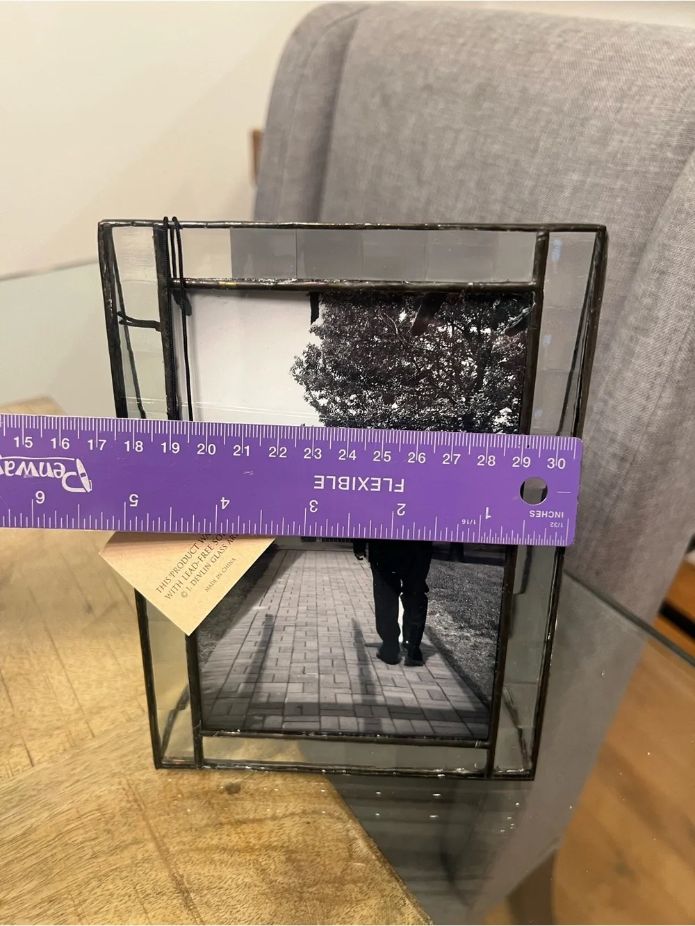 handcrafted vintage-style soldered glass picture frame by J. Devlin Glass Art